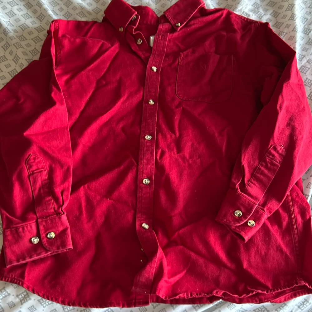 Talbots Kids red Cotton Button-Down Shirt - 10